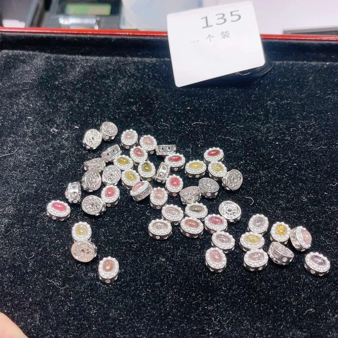 碧玺珠宝半成品银S925镶嵌135