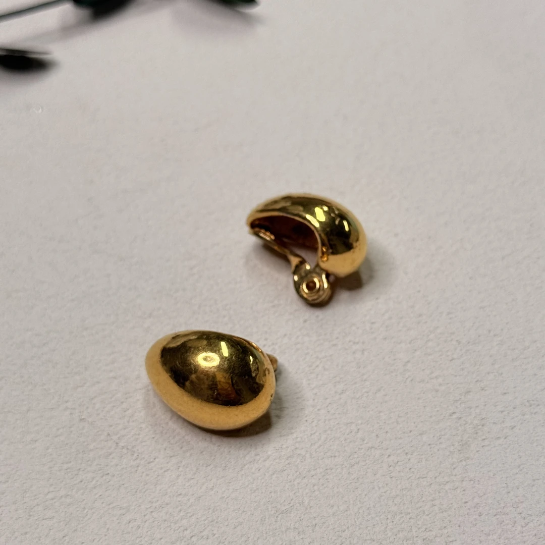 铜合金耳饰 【六六中古】孤品复古法式耳夹ap7065