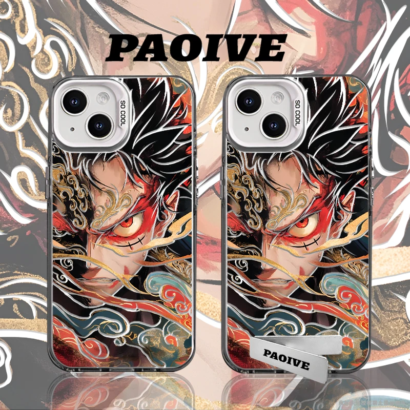 浮世绘路飞适用于小众苹果16华为一加小米手机彩银防摔壳Paoive