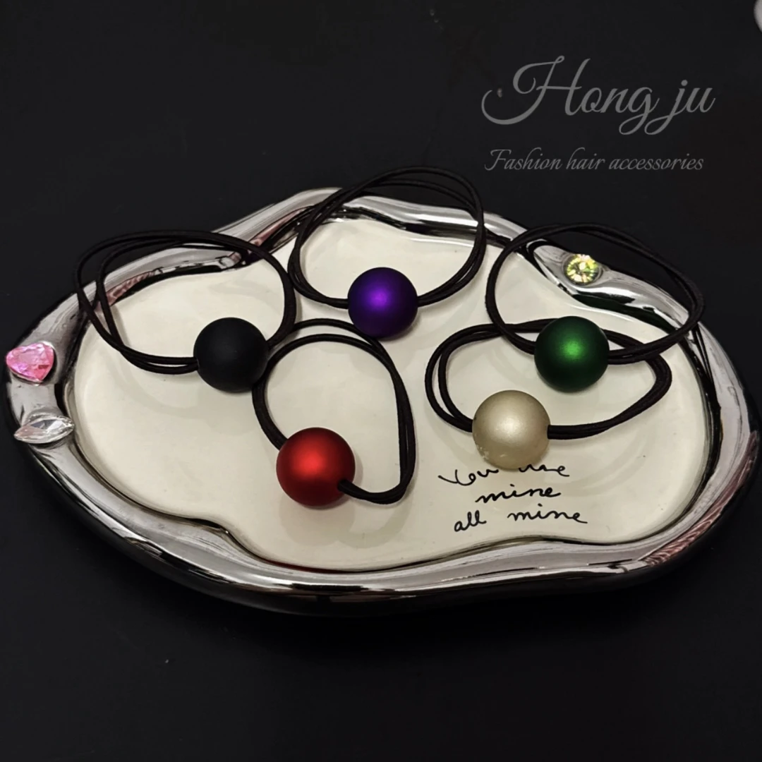 韩版ins风哑光球球发绳小清新百搭发圈头饰