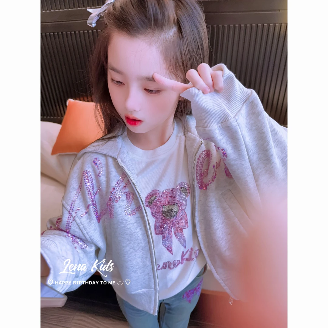 Lenakids【温柔系甜美风450g高克重卫衣外套】洋气高品质25091504