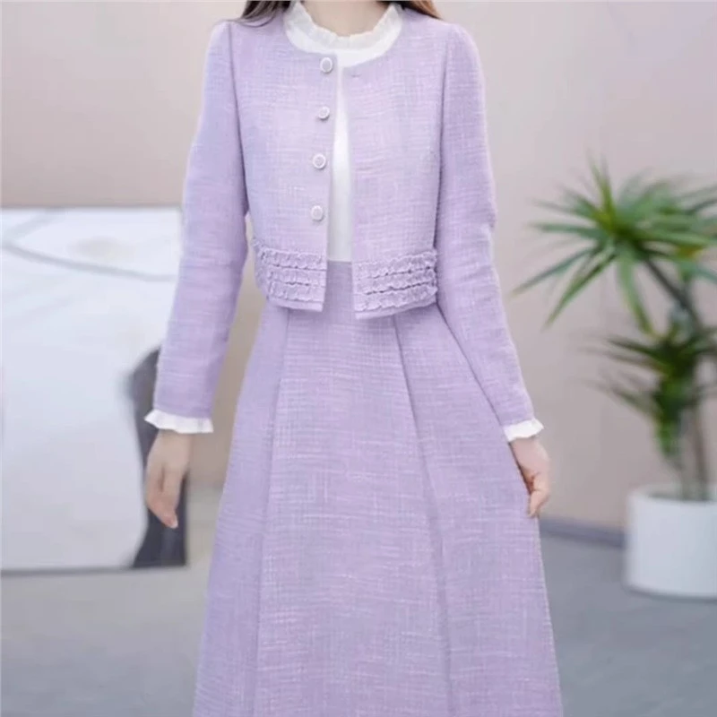 小香风套装连衣裙2025新款女春秋十三行爆款轻奢高级感减龄两件套
