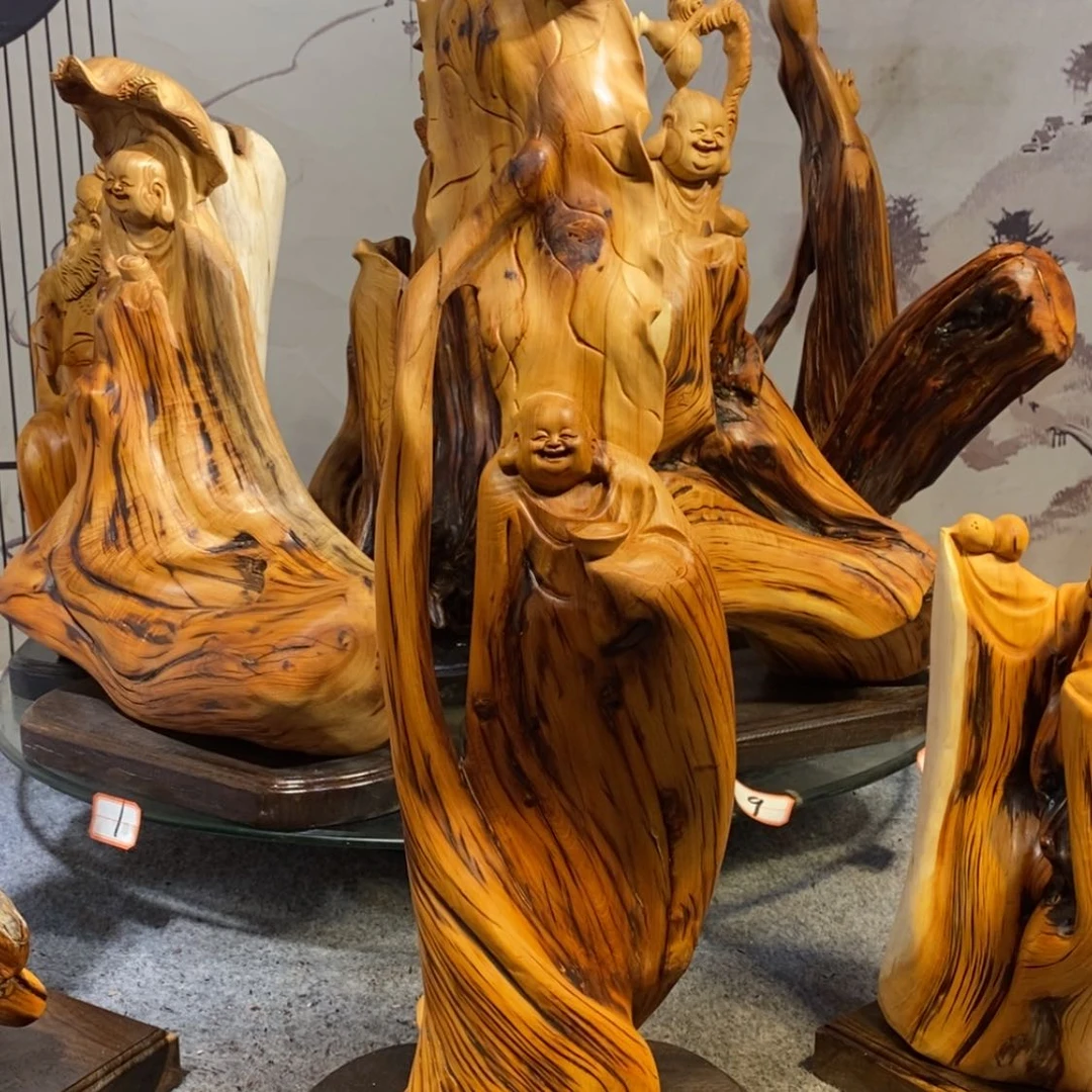 【闪购商品】柏木（崖柏）根雕木雕工艺品摆件家居买十送一手把件