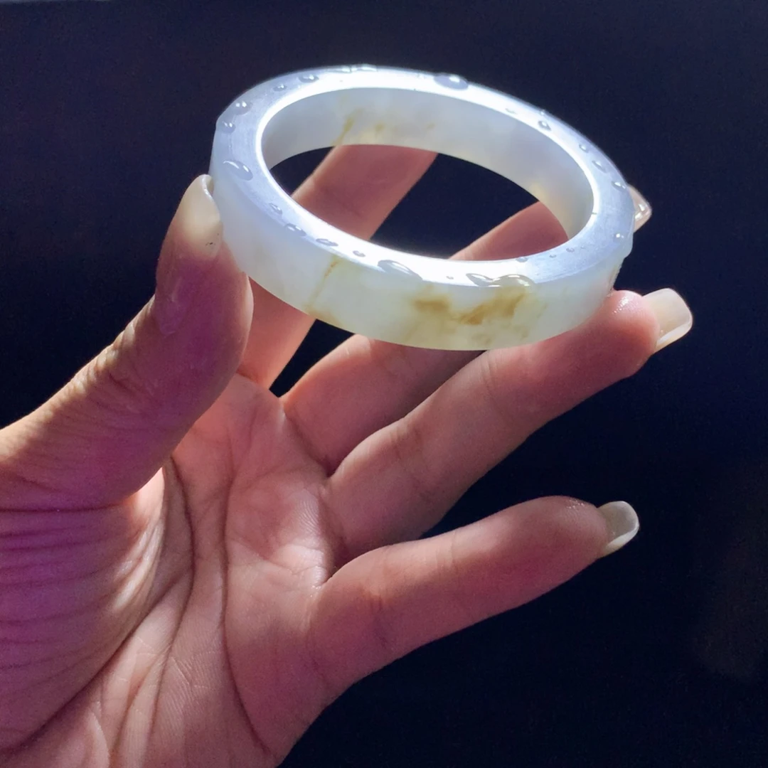 定制翡翠未镶嵌翡翠手镯50_52贵妃