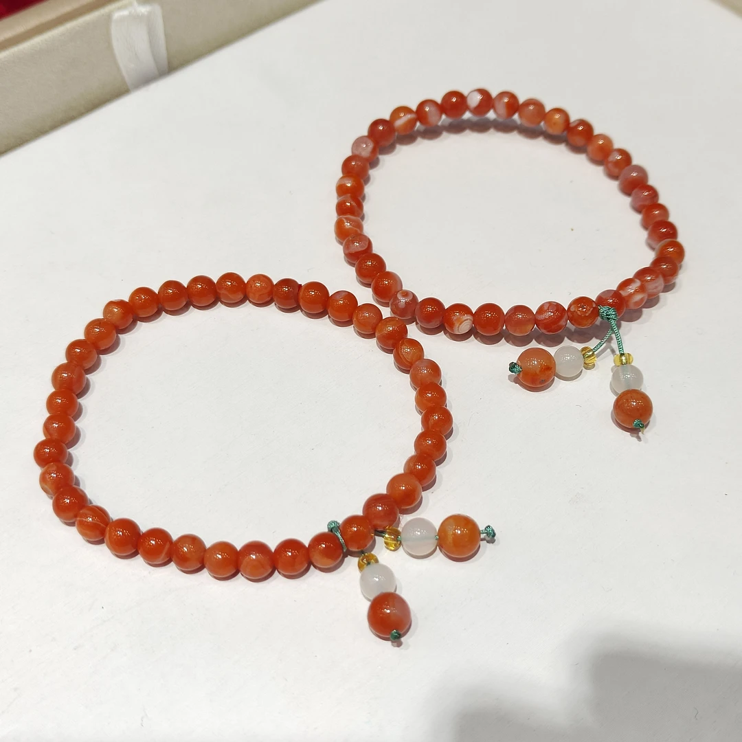 【老王优选】H0725A50-天然南红设计款单圈手串多样性发一