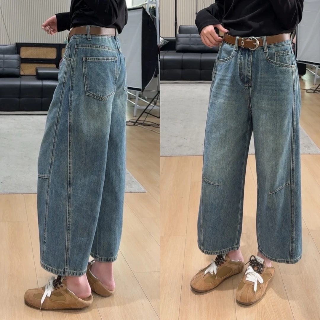 DALIANSU/大脸酥-4195   春季立体剪裁九分气球牛仔裤