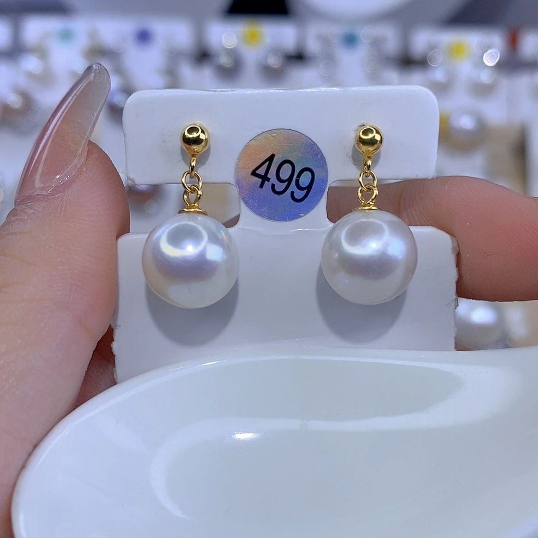 淡水珍珠耳饰银S925镶嵌