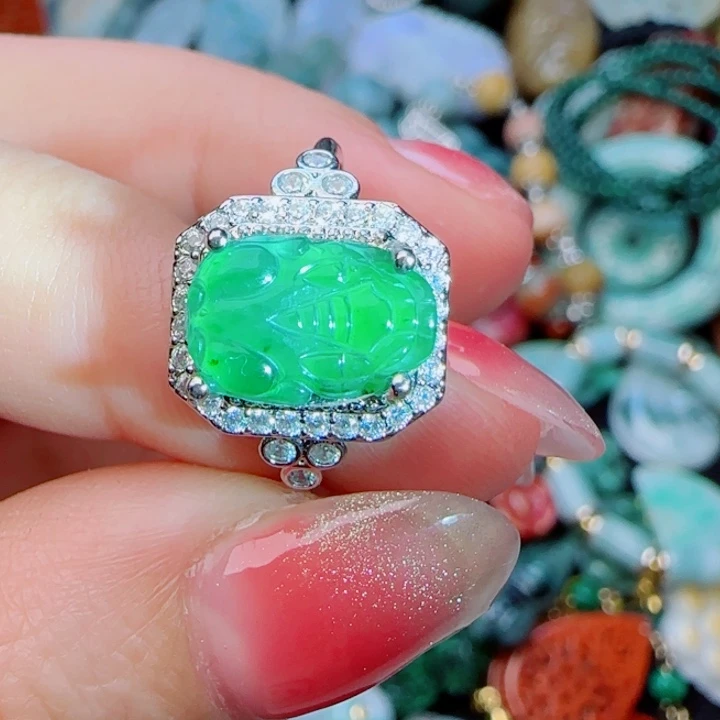 翡翠戒指未镶嵌天然A货78