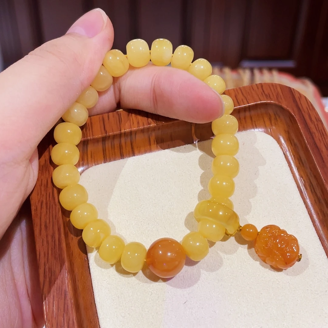 未镶嵌蜜蜡手链手串