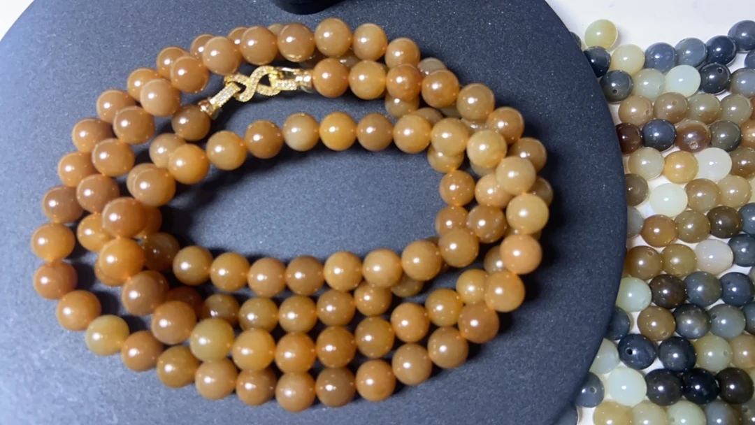 非金属羽毛手链 圆珠冰体糖料项链卡8的 1 0 8粒