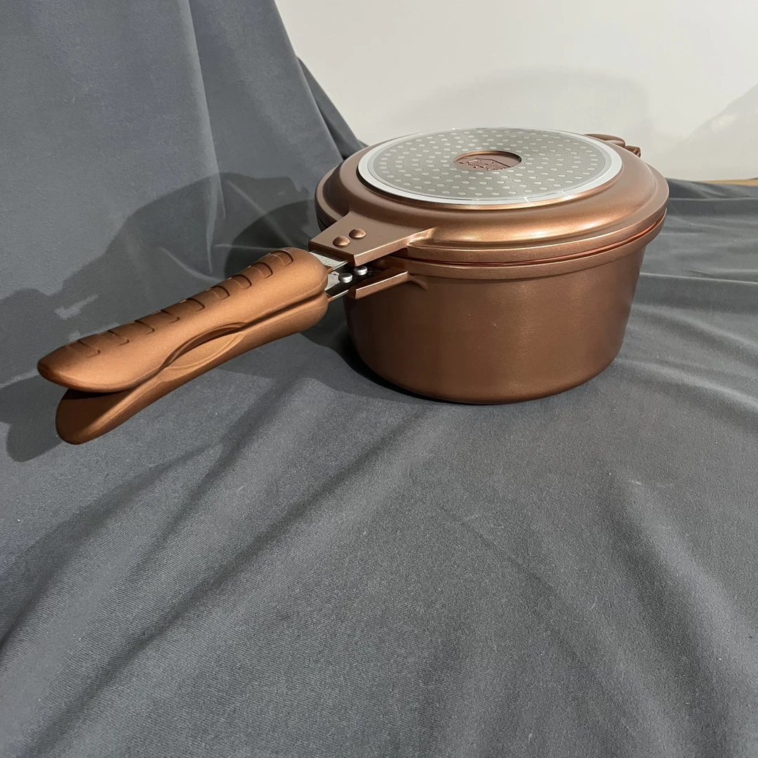 棕色20cm奶锅可煎锅一体不粘锅