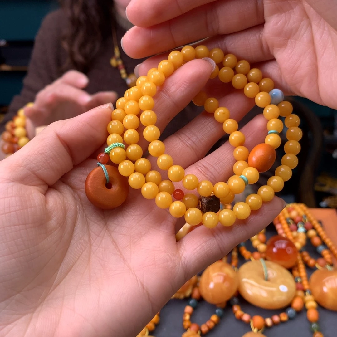 蜜蜡未镶嵌手串天然