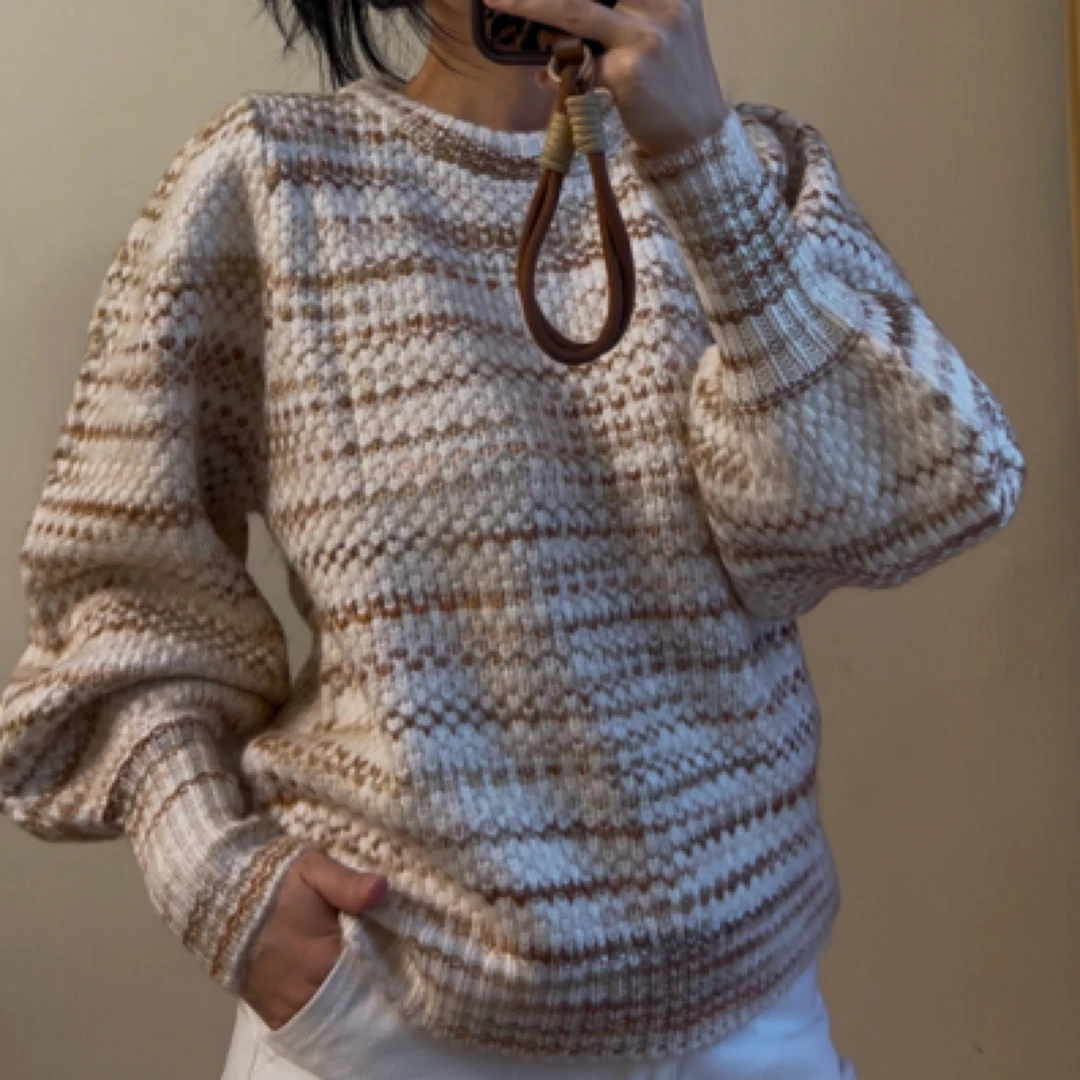针织圆领毛衣针织衫时尚高领宽松慵懒风秋冬加厚复古短款韩版