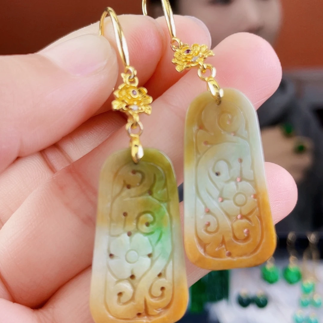 翡翠未镶嵌耳饰饰品