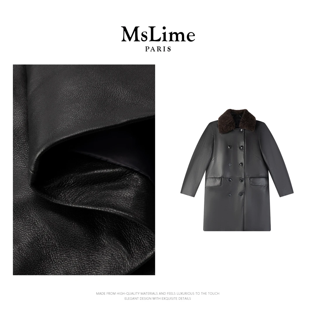 王嬛嬛MsLime25‘黑武士’年新款时尚休闲气质百搭皮衣 HC2D3422