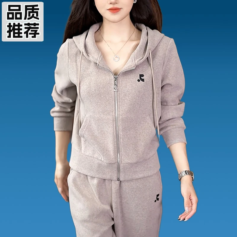 品牌休闲运动套装女春秋季宽松卫衣流行百搭跑步服潮流宽松送妈妈