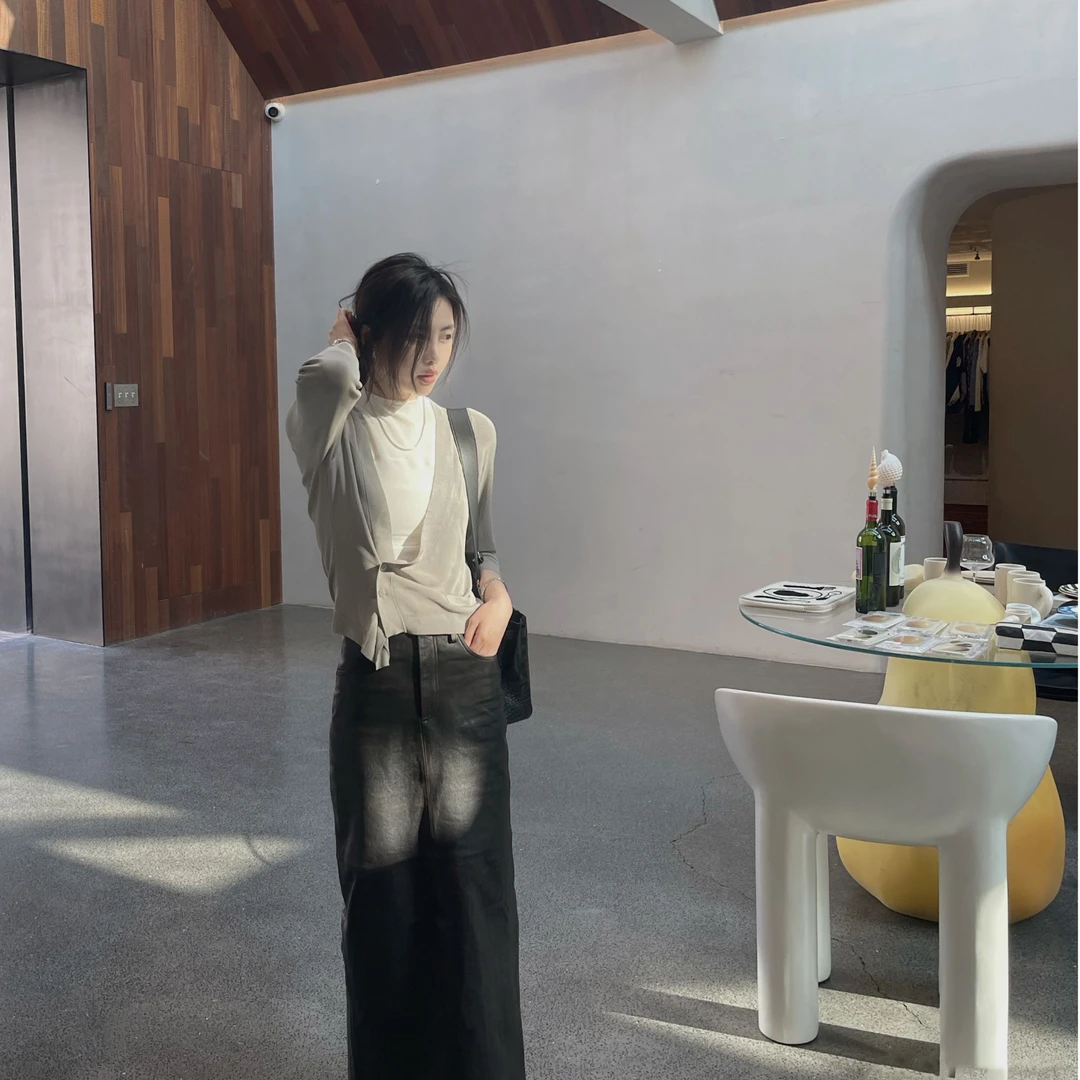 ASM ANNA◆斜扣小开衫~私服款！小众设计斜扣无袖/长袖开衫A11158