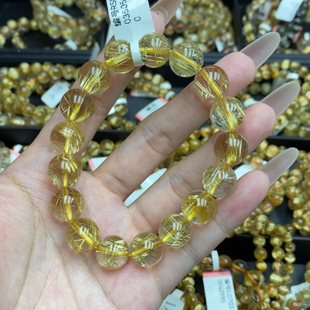 虎***猫发晶手串未镶嵌阿李水晶钛晶RS0880350516100J