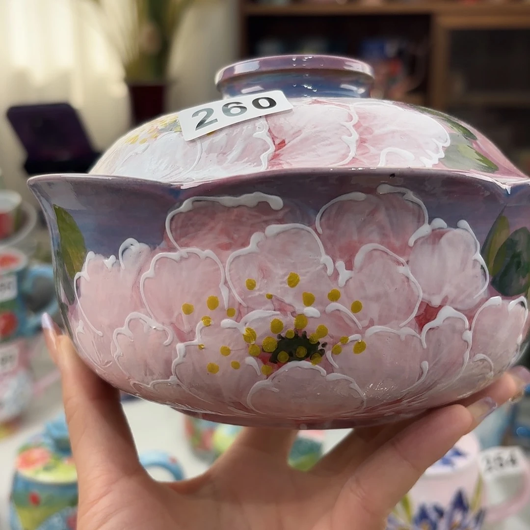 瓷片景德镇手绘高温釉下彩陶瓷茶具