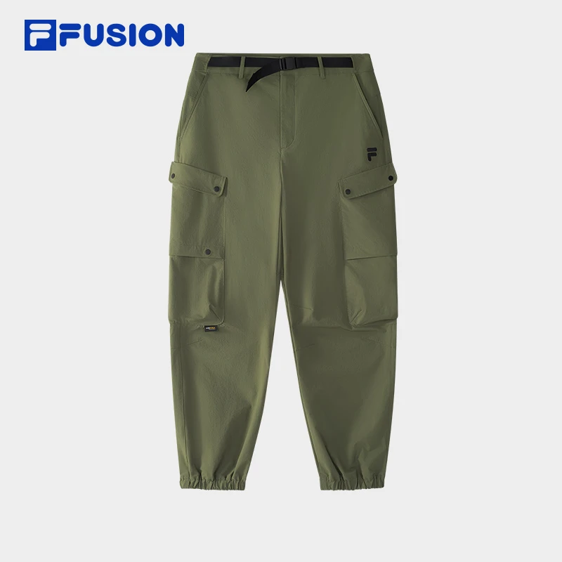 FILA FUSION斐乐潮牌梭织长裤男25夏新休闲宽松工装裤T11M523802F