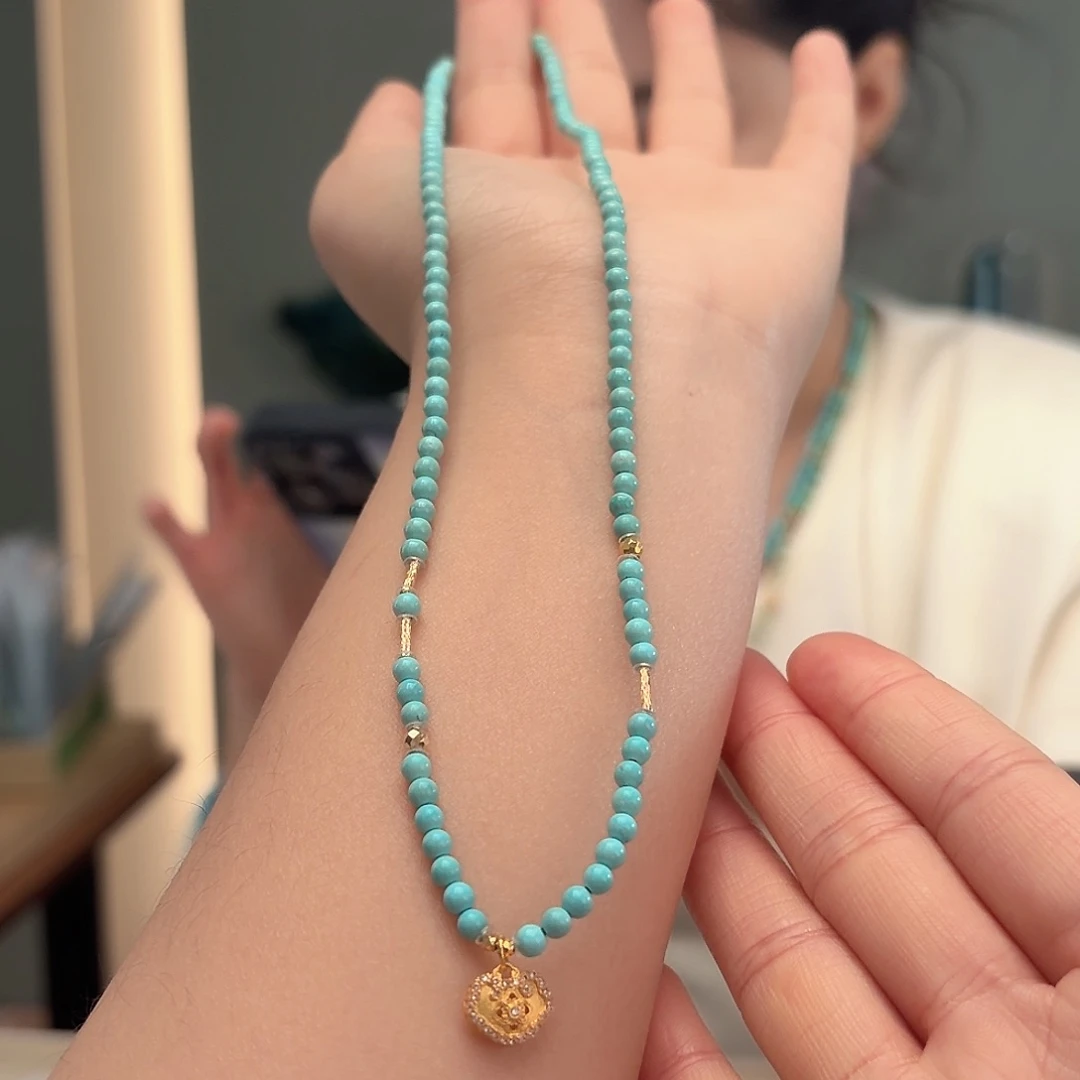 绿松石18K金镶嵌颈饰