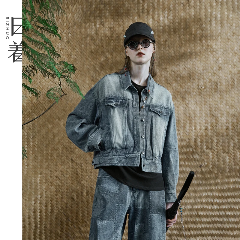 【商场同款新品】日着原创2025年春季牛仔百搭宽松撞色外套RD1108W0