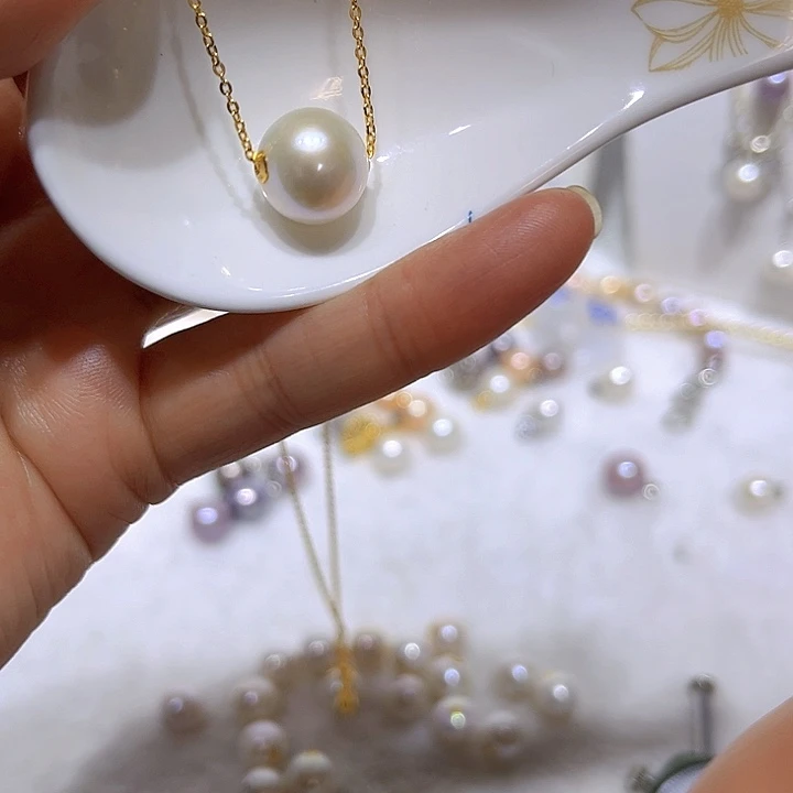 淡水珍珠白珠路路通吊坠合金