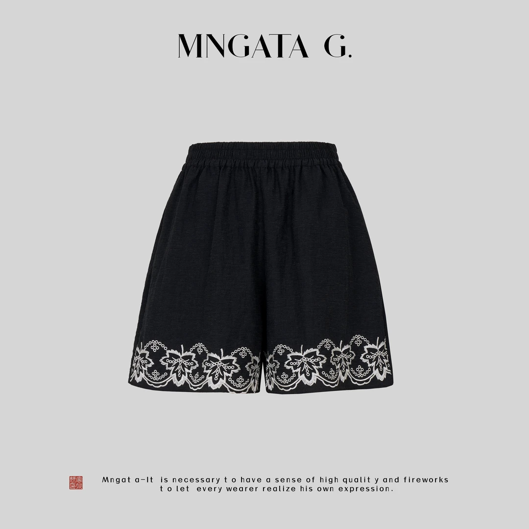 MNGATA G.宫小妍【叶霜白】新中式中国风休闲夏日百搭上衣背5012560