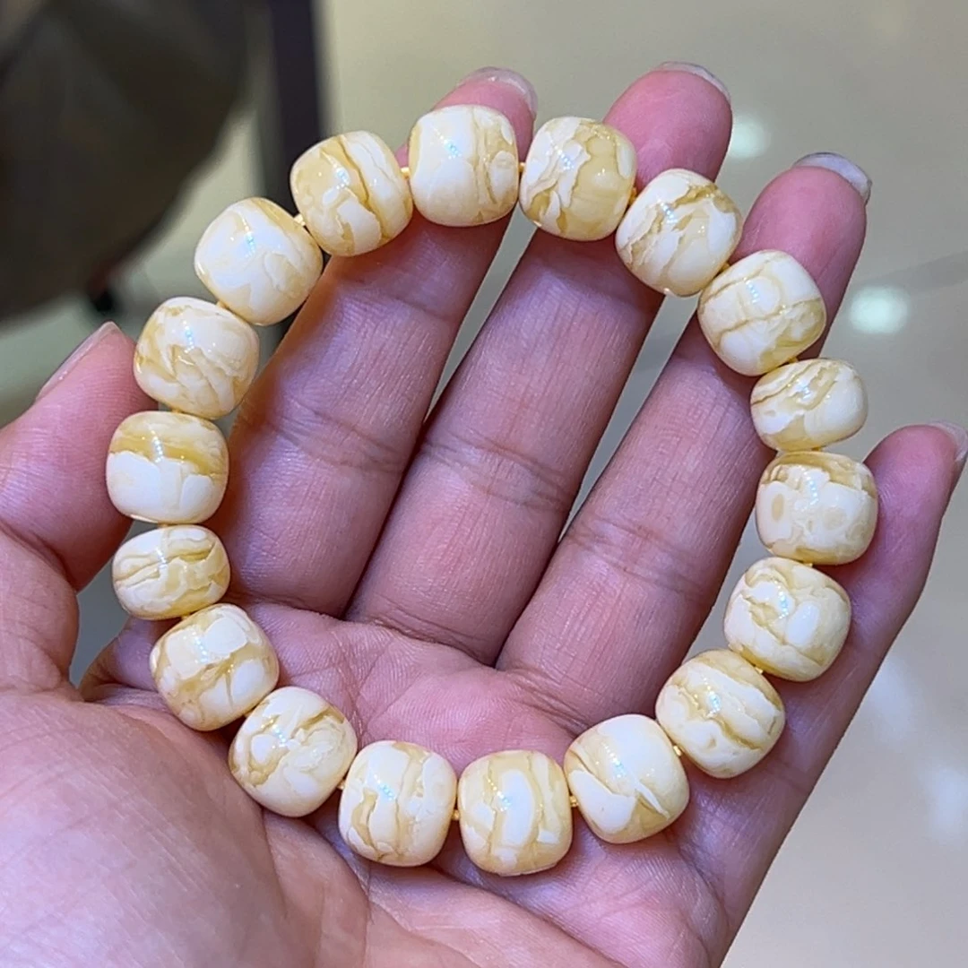 手链琥珀未镶嵌12➕同料虎皮纹老型手串