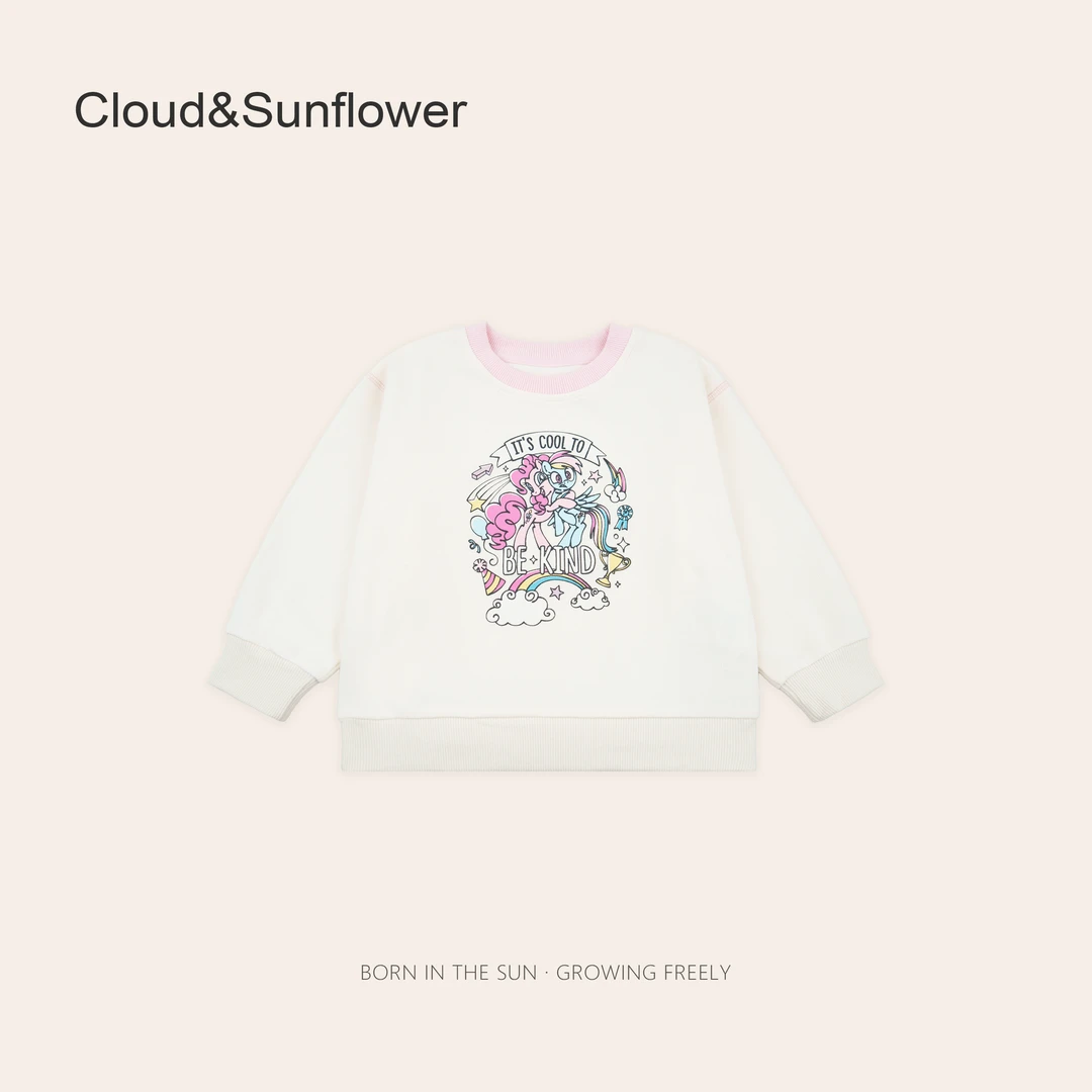 女童春季飞天彩虹小马休闲圆领卫衣1113676