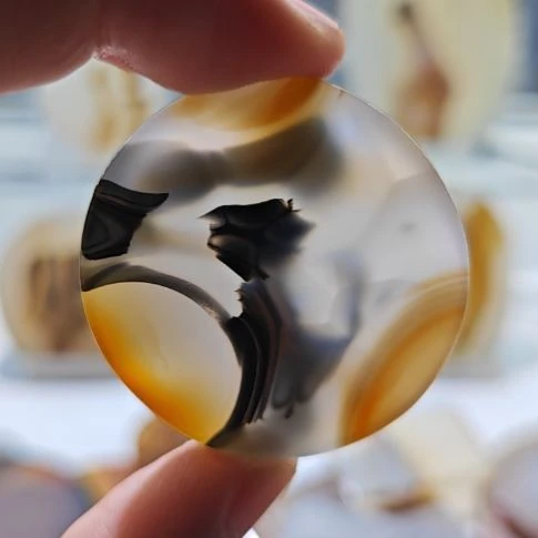 清***心玛瑙/玉髓未镶嵌吊坠(不含链)