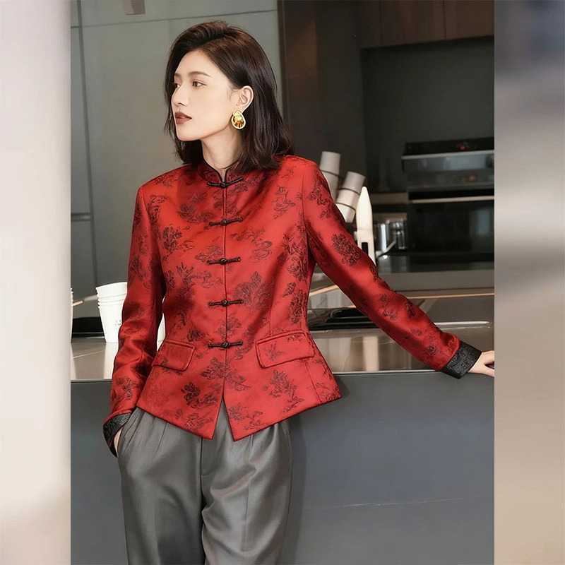 早秋气质高端独特新中式女装国风外套女2025秋季新款唐装复古上衣