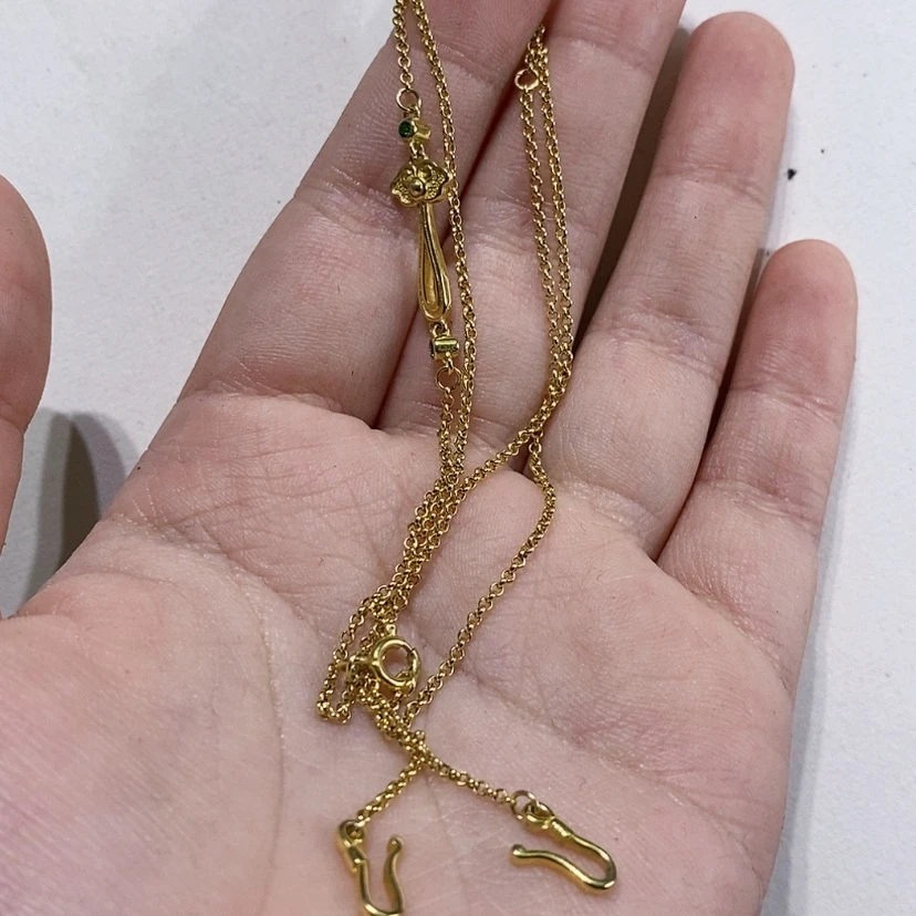 【闪购商品】颈饰银S925镀金镶嵌翡翠