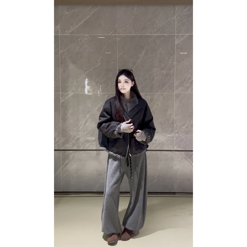 复古两面穿毛毛内胆派克服女冬季新款高级感加厚保暖棉服外套