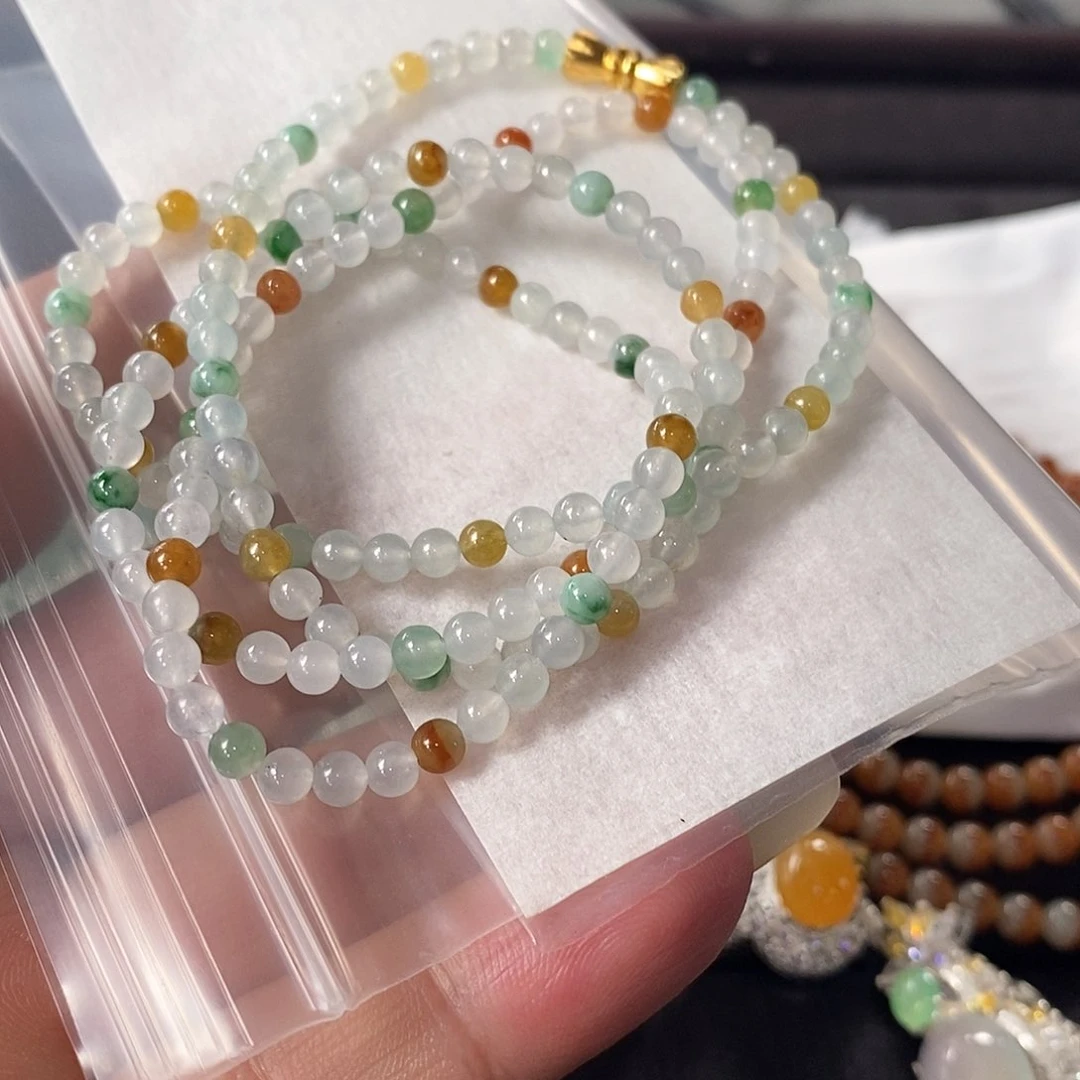 定制翡翠未镶嵌翡翠定制项链3.8