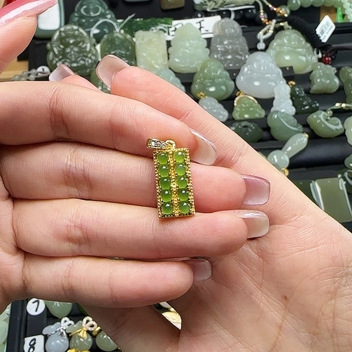 颈饰银S925镶嵌和田玉