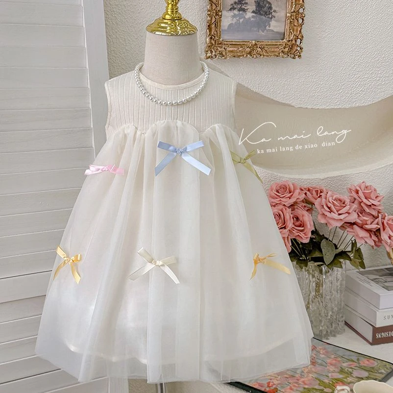 女童夏季连衣裙2025新款儿童夏装无袖背心洋气女宝宝超仙公主裙