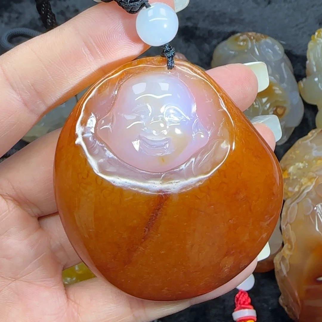 玛瑙/玉髓合金吊坠(不含链)把件