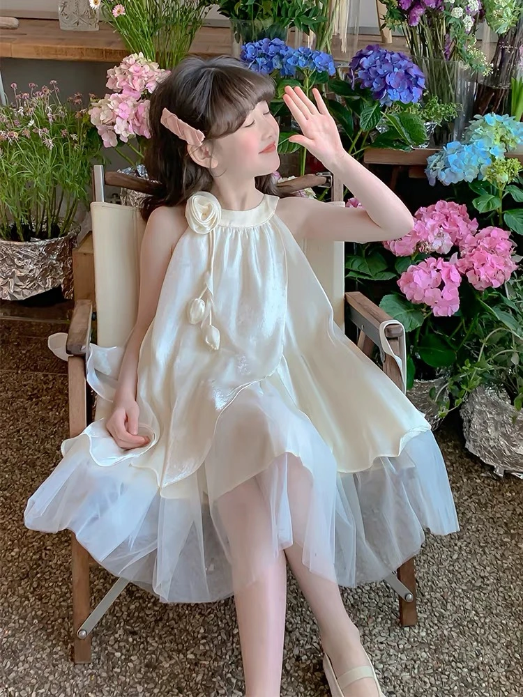 女童夏装连衣裙2025新款洋气时髦儿童雪纺裙子女孩夏季吊带公主裙