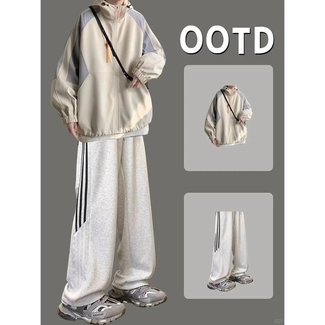 男生春夏痞帅个性 cleanfit 小众清爽少年感 T恤短袖牛仔裤套装96