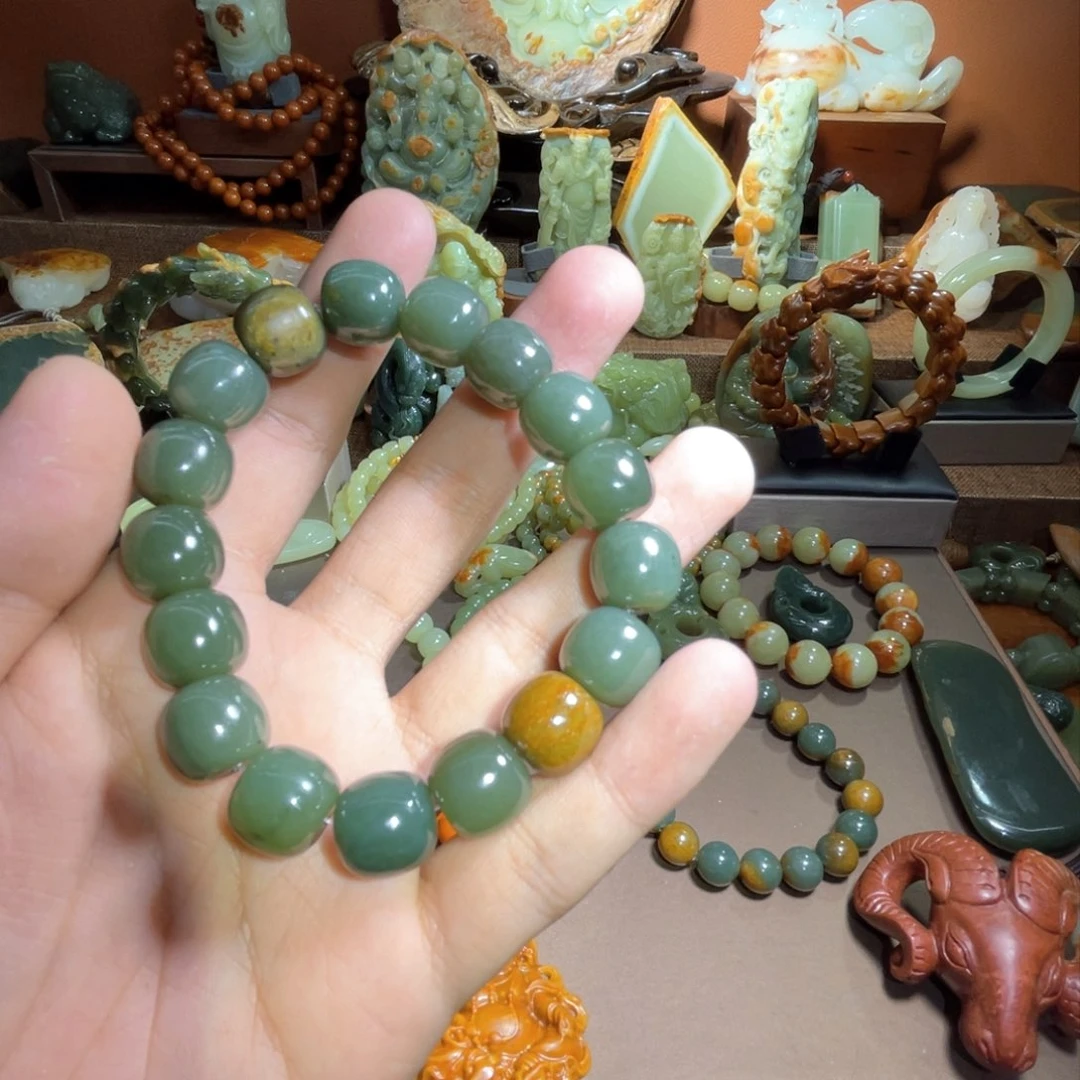 透闪石质玉手链13 14未镶嵌