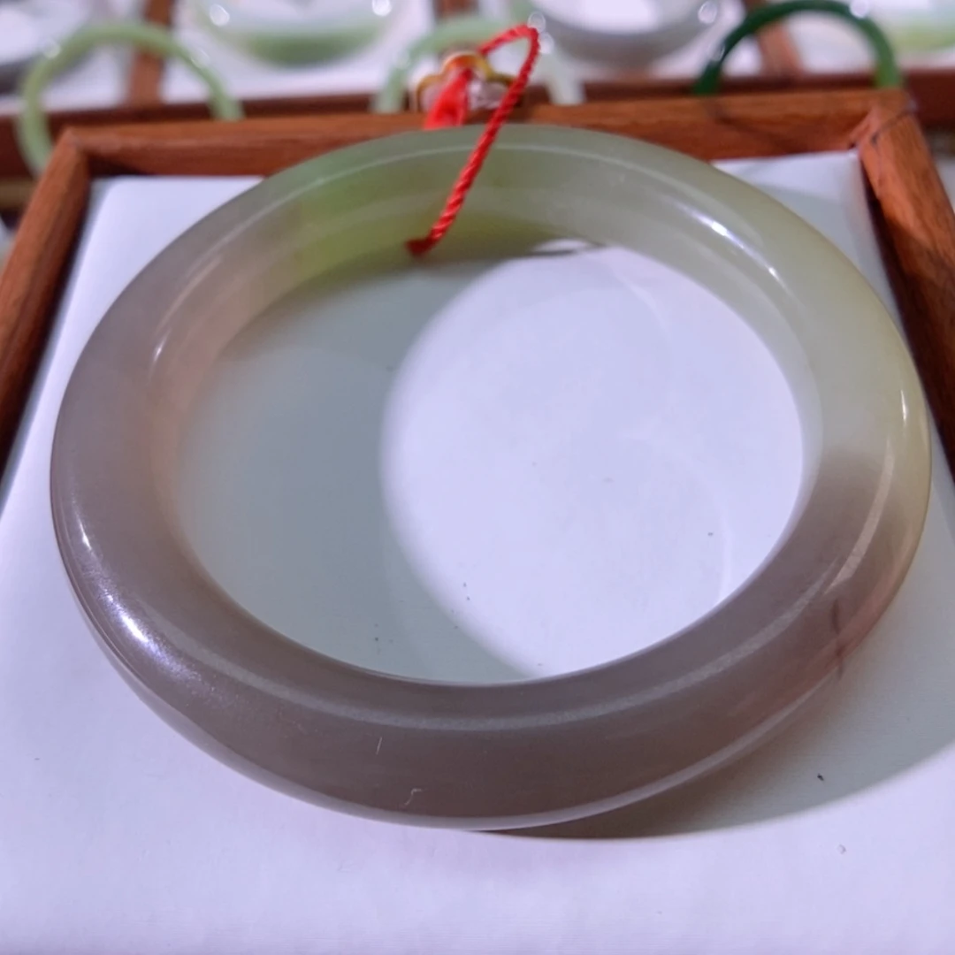 【闪购商品】未镶嵌手镯和田玉（翠青玉）紫翠晴底三色