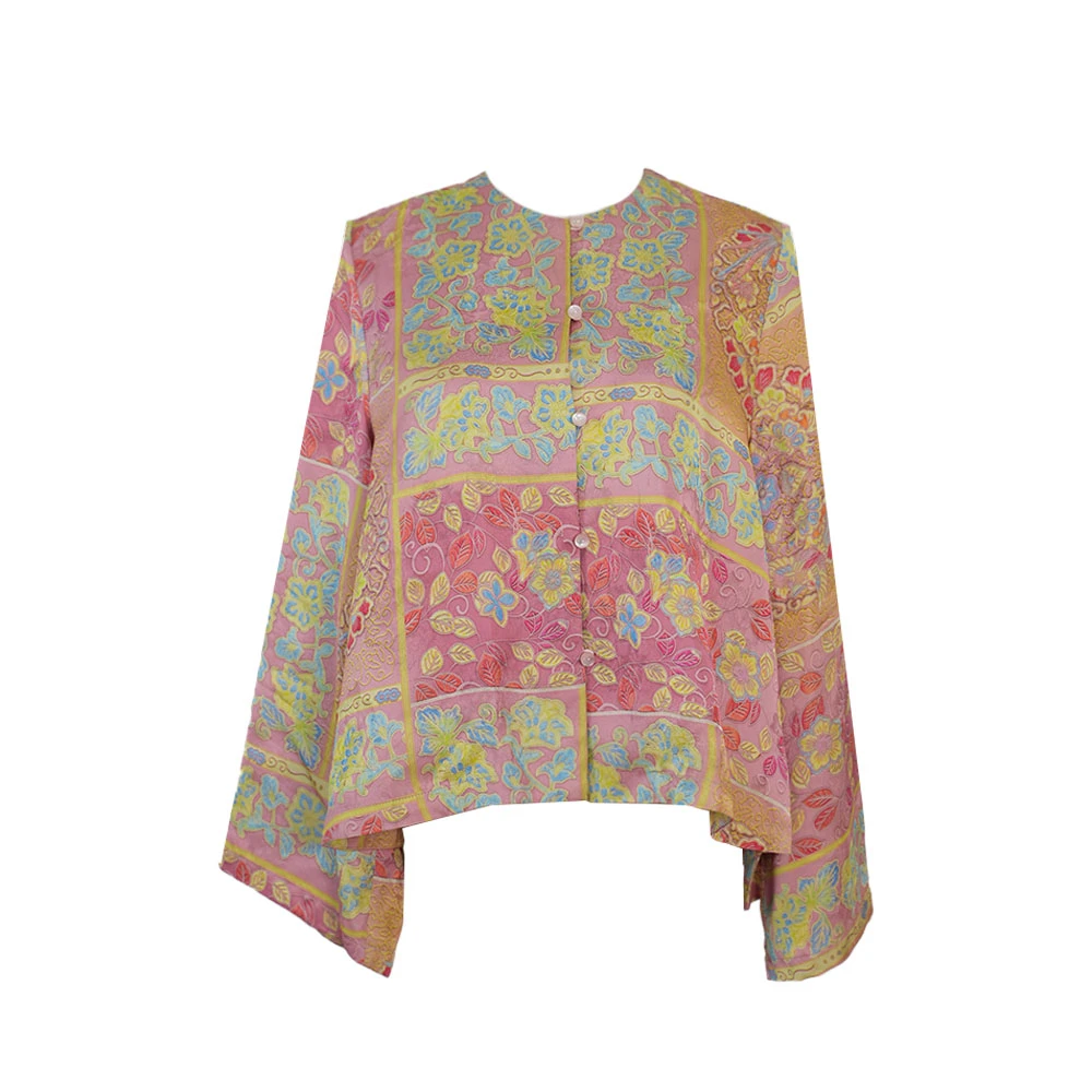 250413短外套女时尚宽松牡丹印花中国风新中式