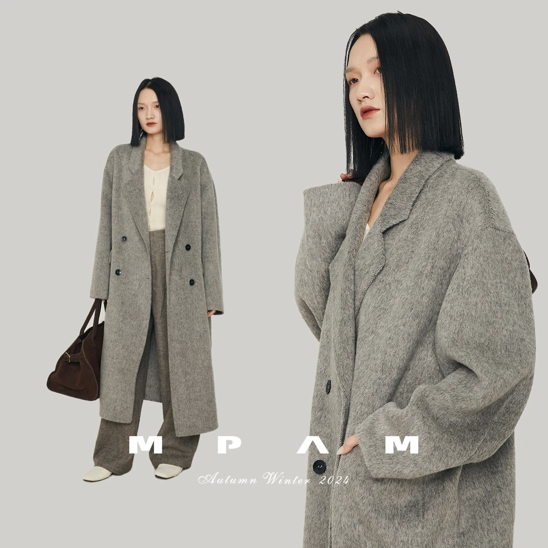 【佳尼专属】MPAM宽松中长款毛呢外套秋冬新品双面呢羊毛大衣740
