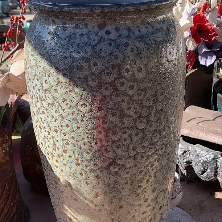 紫砂花盆口21高度41羽毛色