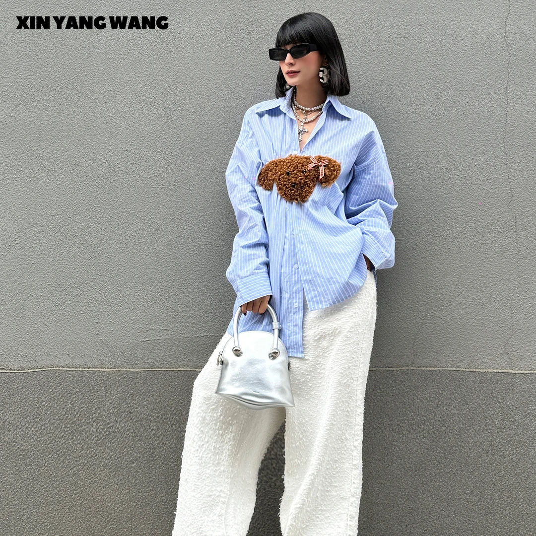 XYW品牌设计小熊时尚百搭衬衣-XYW25102