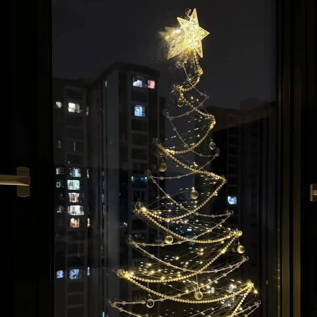 【氛围感】圣诞节客厅落地窗diy圣诞树挂件道具圣诞节氛围场景布置