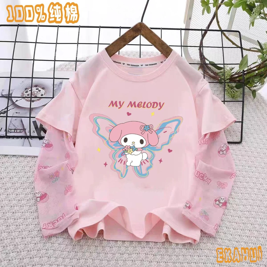 洋气凉感童装夏季新款女童长袖纯棉防晒T恤女宝宝卡通酷洛米上衣