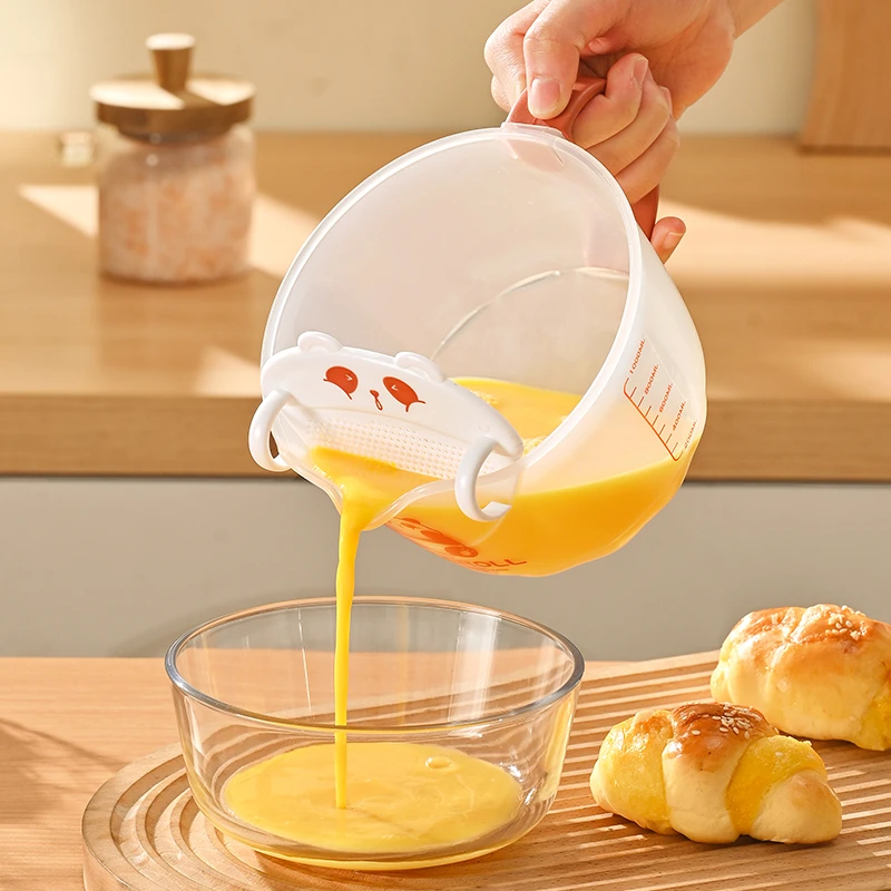 品品优鸡蛋液过滤量杯带刻度厨房淘米神器食品级烘焙塑料打蛋杯子