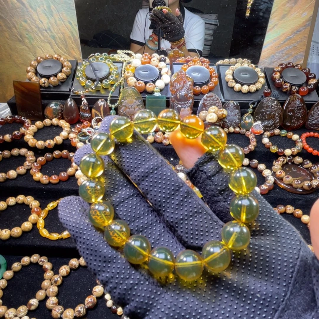 手链琥珀未镶嵌蓝珀11